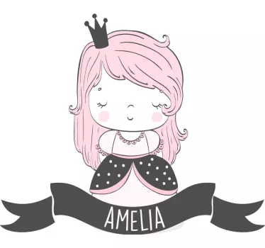 Vinilo pared infantil diseño de princesa linda - TenVinilo