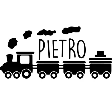 Vinilo pared infantil tren nombre personalizado - TenVinilo