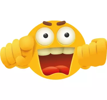 Vinilo circo cara de emoticono emocionado - TenVinilo