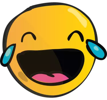 Vinilo peluche cara de emoji riendo - TenVinilo