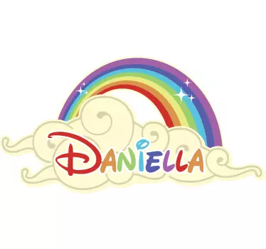 Vinilo infantil arco iris y nombre personalizado - TenVinilo