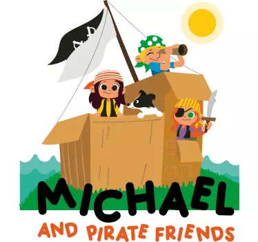 Mural habitación infantil Pirata y amigo - TenVinilo
