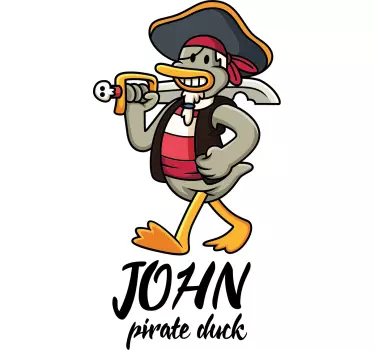 Vinilo pared infantil pato pirata - TenVinilo