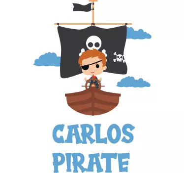 Vinilo pared infantil aventura pirata - TenVinilo