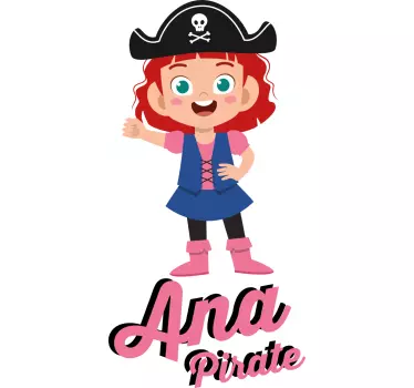 Vinilo pared infantil personaje de pirata - TenVinilo