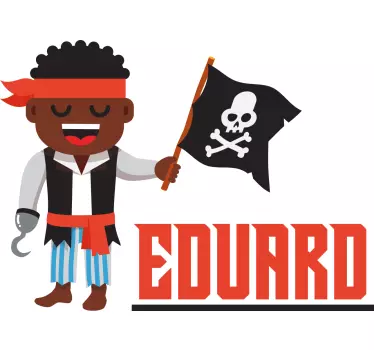 Vinilo pared infantil búsqueda del personaje pirata - TenVinilo