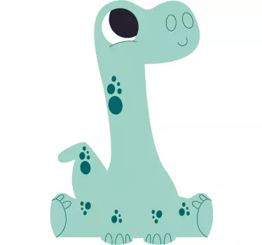 Vinilo pared infantil dinosaurio alegre en movimiento - TenVinilo