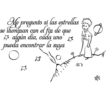 Vinilo infantil Principito con frase - TenVinilo