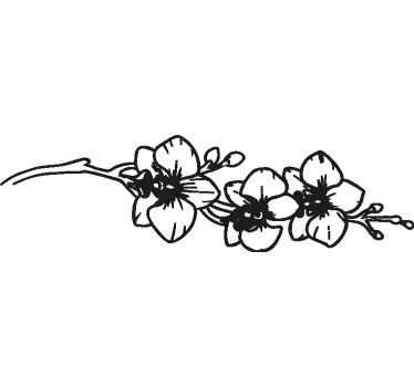 Vinilo de flor Orquídeas naturaleza arte lineal - TenVinilo