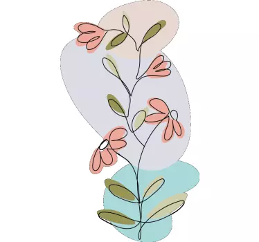 Vinilo de flor Margarita flores y rosas diseño minimalista - TenVinilo