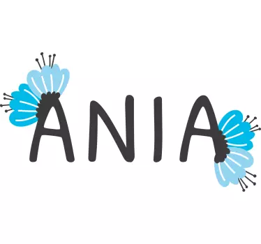 Vinilo pared infantil nombre floral personalizado - TenVinilo