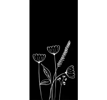 Vinilo mampara baño decoración con flores - TenVinilo