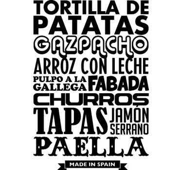 Vinilos decorativos cocina platos España - TenVinilo