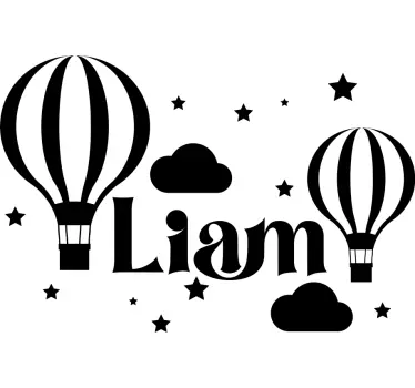 Vinilo pared infantil globos monocolor personalizados - TenVinilo