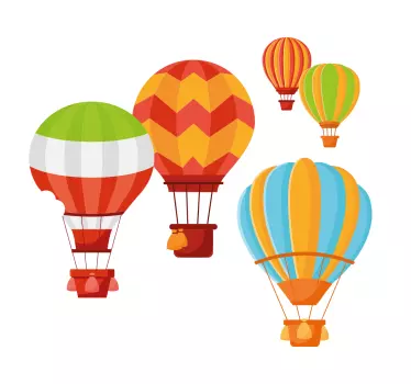 Vinilo pared infantil dirigibles inflables - TenVinilo