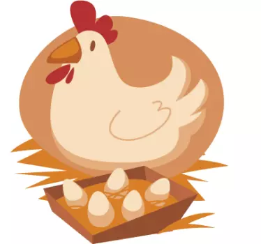 Vinilo infantil gallina y huevos - TenVinilo