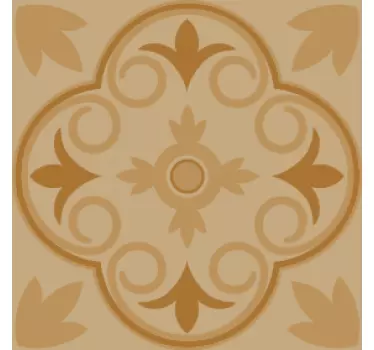 Azulejos vinílicos Patrón floral vintage beige - TenVinilo