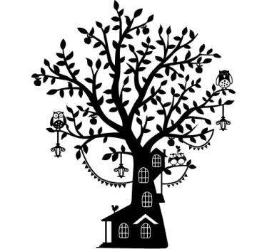 Vinilo decorativo infantil casa árbol - TenVinilo