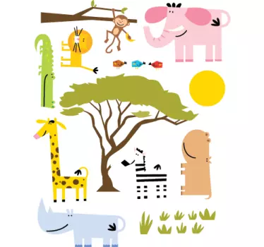 Vinilo infantil sticker sabana África - TenVinilo