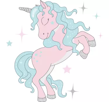 Vinilo infantil unicornio de ensueño sin brillo - TenVinilo