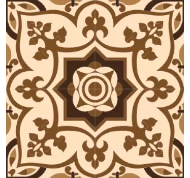 Azulejos vinílicos Patrón de azulejos de estilo español marrón - TenVinilo