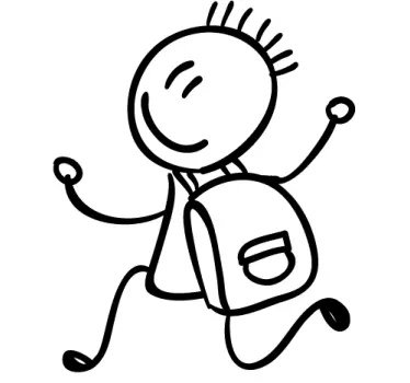 Vinilo infantil dibujo línea mochila - TenVinilo
