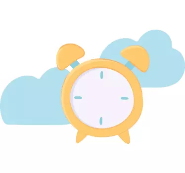 Vinilo reloj alarma con nubes azules - TenVinilo