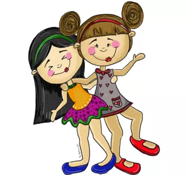 Vinilo infantil niñas juguetonas - TenVinilo