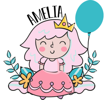 Vinilo infantil princesa personalizable - TenVinilo