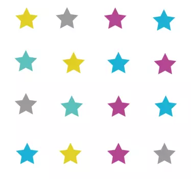 Vinilo pared infantil motivos de estrellas vibrantes - TenVinilo
