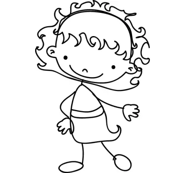 Vinilo decorativo infantil niña feliz - TenVinilo