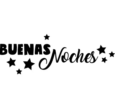 Vinilo decorativo ilustración Buenas noches rodeado de estrellas - TenVinilo