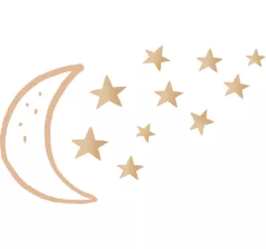 Vinilo decorativo ilustración Luna dispersando estrellas - TenVinilo
