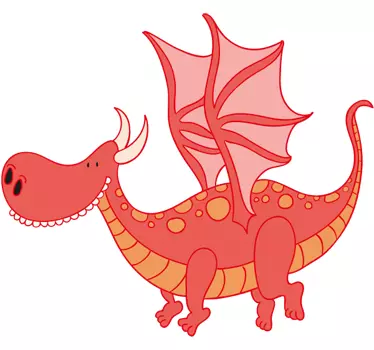 Vinilo infantil dragón sonriente - TenVinilo