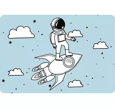 Pegatina para portátiles Cohete astronauta y estrellas - TenVinilo