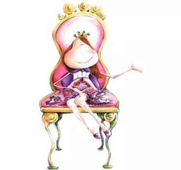Vinilo infantil princesa en el trono - TenVinilo