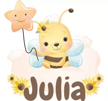 Vinilo infantil diseño de abeja encantadora - TenVinilo