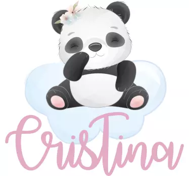 Vinilo habitación bebé panda con nombre - TenVinilo