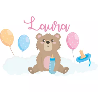 Vinilo pared infantil lindo oso de peluche - TenVinilo