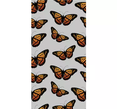 Vinilo mampara baño patrón mariposas vibrantes - TenVinilo