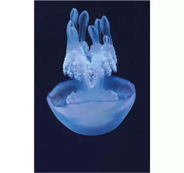 Vinilo para mampara de ducha Hermosas medusas en el océano azul - TenVinilo