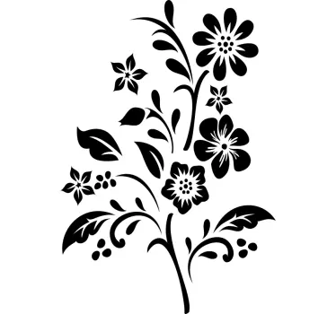 Vinilo mampara baño diseño de vides florales - TenVinilo
