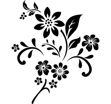 Vinilo mampara baño patrones florales de la naturaleza - TenVinilo