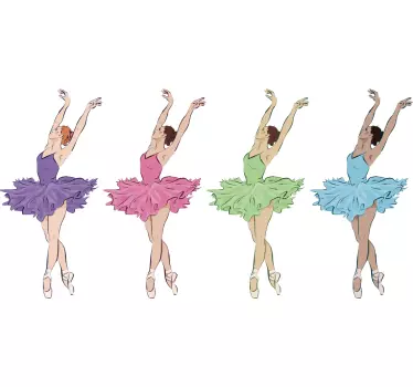Vinilo pared infantil colección bailarinas - TenVinilo