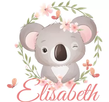Vinilo pared infantil ilustración de koala adorable - TenVinilo