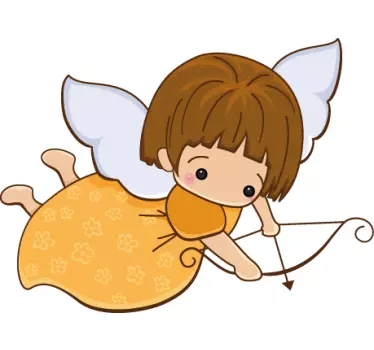 Vinilo infantil querubín con arco - TenVinilo