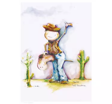 Vinilo infantil personaje vaquero - TenVinilo