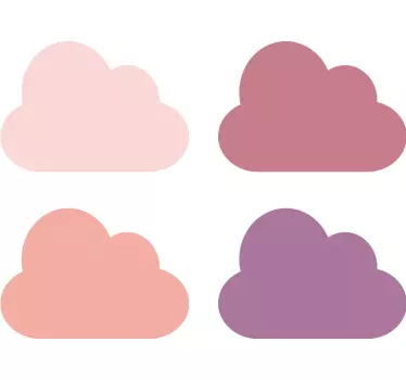 Vinilos nubes sticker tonos rosados - TenVinilo