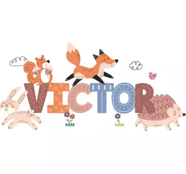 Vinilo decorativo personalizable Animales del bosque - TenVinilo