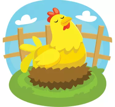 Vinilo infantil gallina ponedora - TenVinilo
